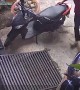 Out of Control Motorcycle Launches into Living Room