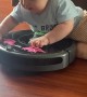 Ollie the Baby Loves Riding Our Roomba “Rhonda”