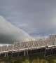 Long Tubular Cloud Rolls Over Work Site