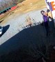 Rooster Gets Territorial Towards FedEx Delivery Driver