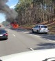 Car Ablaze on Interstate in Texas