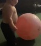 Kid Lands Headfirst on Toy Ball