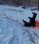 RC Car Pulls Kid on Sled