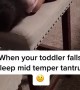 Toddler Falls Asleep Mid Temper Tantrum on Stool