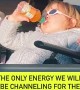 Cool kid lives her best life drinking juice in the sun 