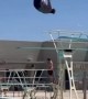 Dude shows off epic high dives during regional competition