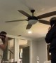 Ceiling Fan Fun With Water Bottle