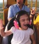 Little girl absolutely thrilled for airplane ride
