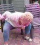 Grandma Gets Covered During Gender Reveal