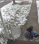 Mother and Daughter Slip and Fall Down Icy Steps