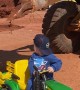 Boy Gets Toy Tractor Loaded by Real Excavator