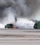 Emergency Crews Work to Extinguish Fire at Airport