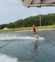 Elite Water-Skier Slalom Skiing