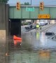 Extreme flooding on Broadway Street in Fair Lawn, New Jersey