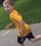Kid Runs Right Into Parked Car