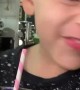 Son Drinking Green Juice Accidentally Picks up Straw with Nose