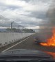 Scary Car Fire on Racetrack
