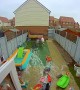 Garden Pond Bursts Causing Backyard Tsunami