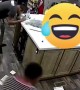 Blanket-Covered Kid Runs Straight Into Stove