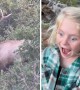 Little girl is already a pro at elk calling