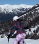 Little Girl is Still Learning How to Ski