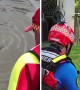 Firefighters rescue wallaby caught in the fast-flowing river