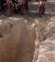 Dirtbiker Falls Into Mud