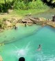 Kids Jump Into Natural Spring