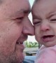 Baby Gets Emotional When Father Sings