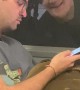 Bus Passenger Surprised to Find Someone Outside Reading Over His Shoulder