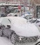 Car Completely Covered in Snow Goes for a Drive