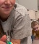 Baby Crawls Over to Mom for Toy and Phone