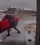 Texas Weather Causes Slippery Walkways
