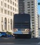 Bus Gets Stuck on Hilltop in San Francisco