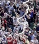 Golf Fans Create Beer Cup Snake