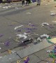 Woman Slips on Mardi Gras Beads