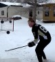 Female Hockey Player Does Awesome Trick Shots
