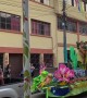 Spray Foam Flies Freely at a Carnival Parade in Ecuador