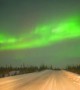 Driving Under a Bright Aurora in Coldfoot, Alaska
