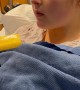 Girl Recovering From Surgery Takes a Bite Out of a Popsicle