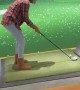 Girl's Golf Swing Sweeps Her Off Her Feet