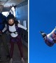 Woman\'s jump leads to unfortunate mishap for fellow skydiver