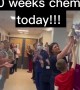  Young boy victoriously rings bell after 70 weeks of chemo