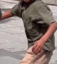 Kid pulls off impressive skateboarding trick