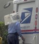 Mailperson Has A Makeshift Umbrella