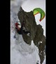 Paraglider Catches On Rock