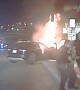 Texas police officers rescue man from burning car