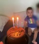 Boy Kicks Birthday Cake