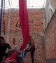 Aerial Silk Dance Doesn't Go As Planned