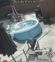 Man Slides Backwards Out Of Inflatable Pool